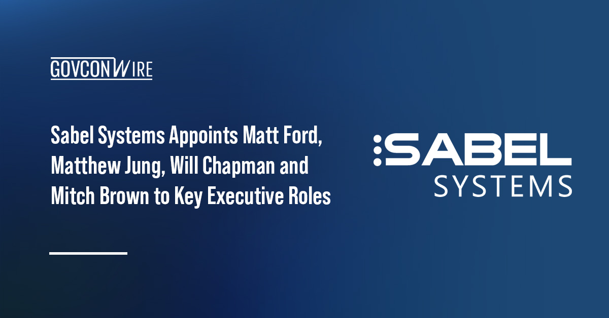 Sabel Systems Technology Solutions,  has announced Matt F., Matthew Jung, Will Chapman and Mitch Brown will join the company’s leadership team in key roles.

Full story here: govconwire.com/article/sabel-…
__
#SabelSystems #ExecutiveMoves