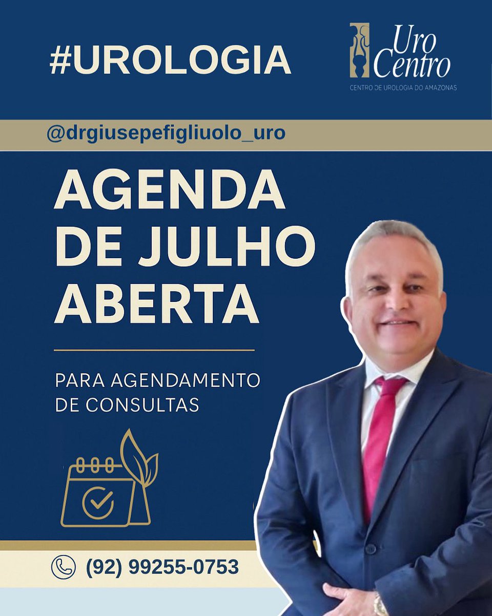 giuseppefigliu4's tweet photo. 📅 ATENÇÃO 

A agenda de julho já está aberta para marcação de consultas. Aproveite para cuidar da sua saúde urológica com acompanhamento especializado e personalizado.

🔎 Prevenção, diagnóstico e tratamento com responsabilidade e acolhimento.

📍 Urocentro Manaus
👨‍⚕️ Dr. Giuseppe Figliuolo – Urologista, especialista em Uro-oncologia e Cirurgia Robótica

📲📱(92) 98115-2318 / 99255-0753 #agendese 

#agendadeconsultas #saúdeurológica #drgiuseppefigliuolo #urocentromanaus #urologiapreventiva #checkupemdia