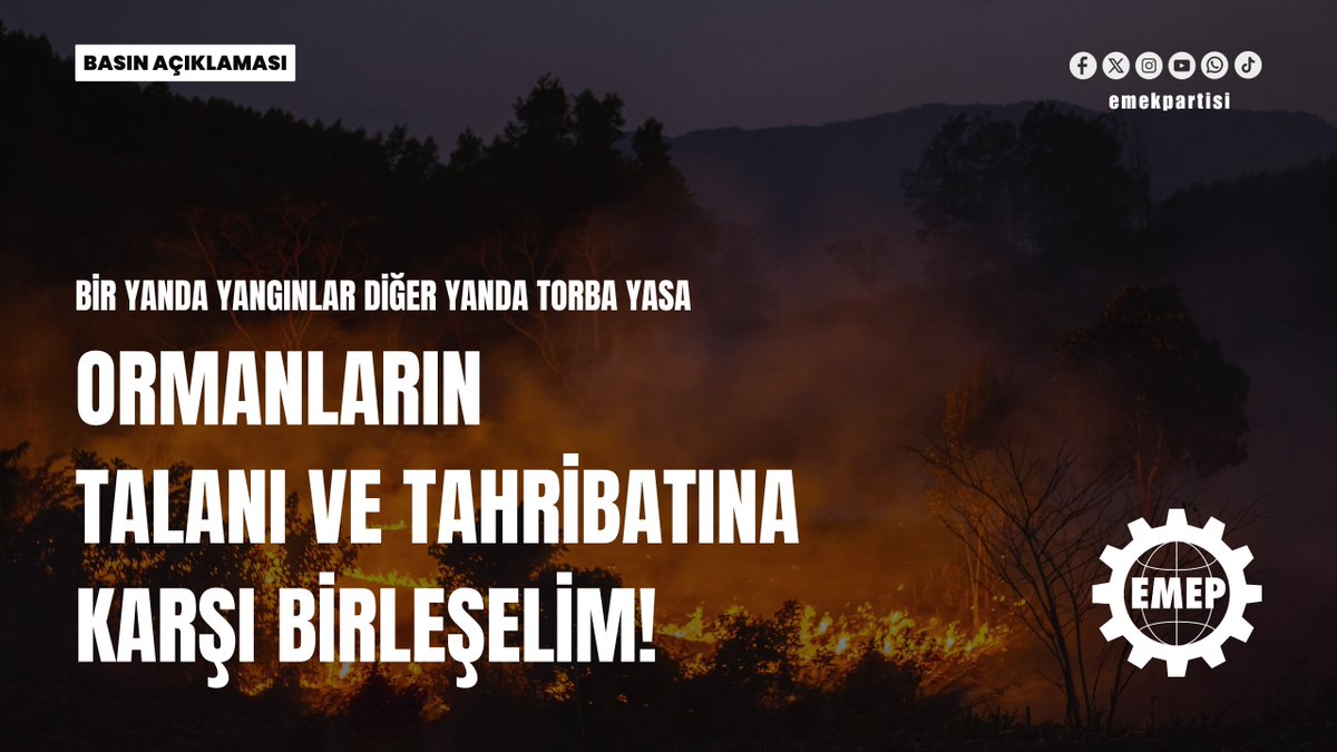 BİR YANDA YANGINLAR DİĞER YANDA TORBA YASA...

ORMANLARIN TALANI VE TAHRİBATINA KARŞI BİRLEŞELİM!

Artık kaç noktada yangın çıktı, kaçında söndü, kaçında devam ediyor sayamıyoruz. Bornova, Gaziemir, Seferihisar, Menderes, Foça, Buca, Kula, Ahmetli, Saruhan, Antakya, Vezirhan bir
