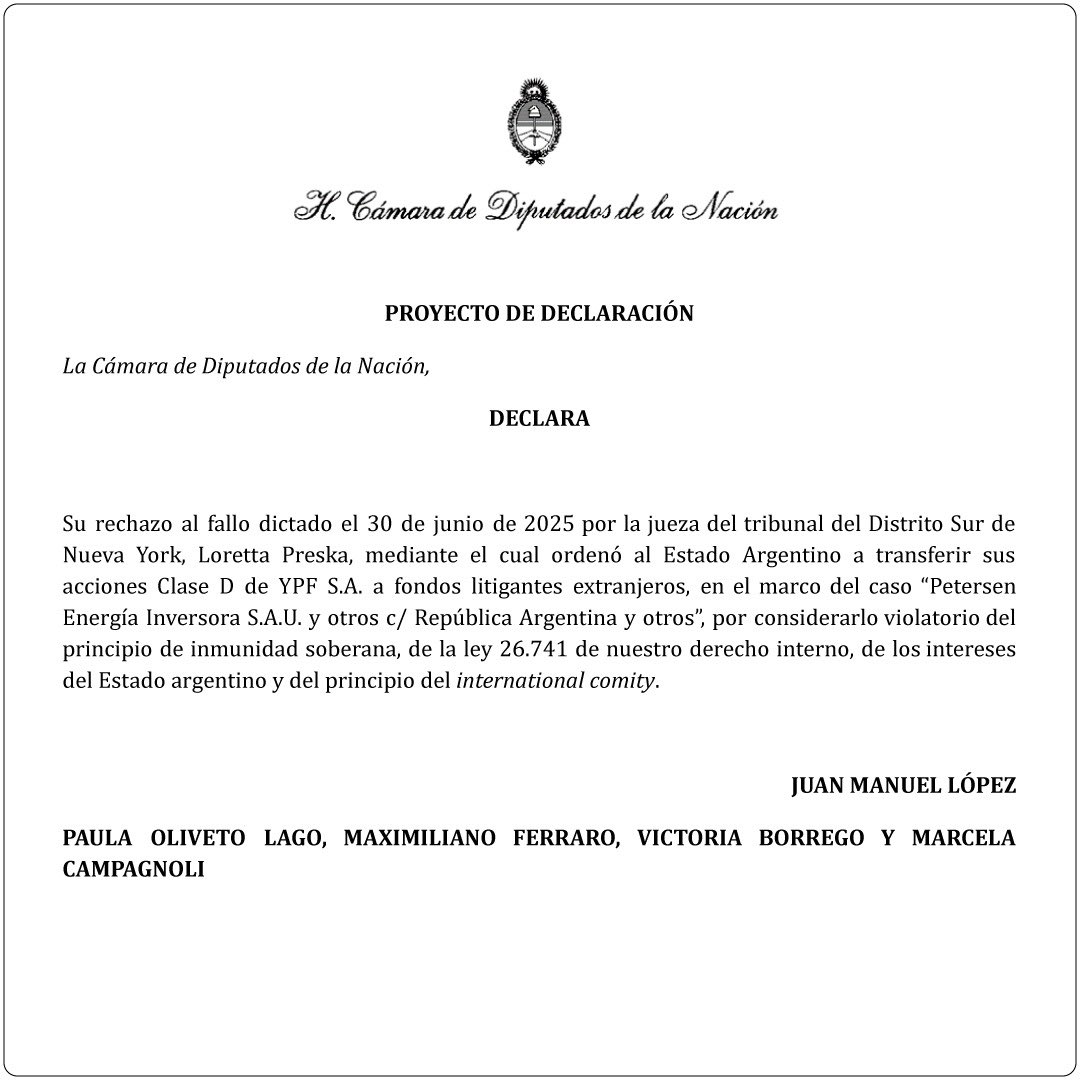 El caso YPF exige una defensa judicial y diplomática clara y firme. El Estado debe reafirmar la independencia de la empresa y establecer con claridad los límites del derecho interno.

Desde la Coalición Cívica seguimos aportando, en la Justicia y en el Congreso.