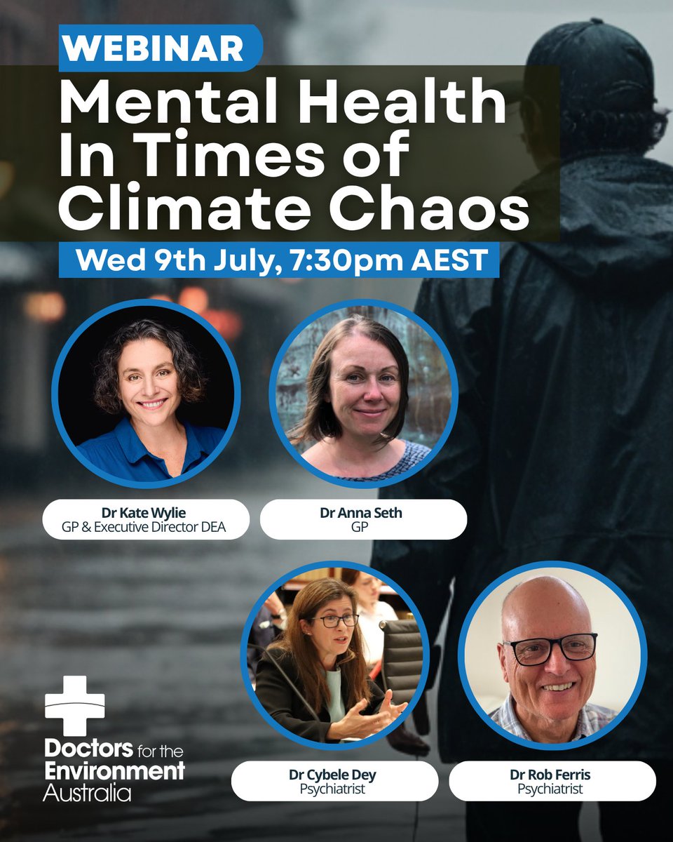 🧠Join us next Wednesday for a thoughtful discussion on the mental health impacts of climate change and how we can support one another and build resilience in the face of growing climate challenges.

Register here: dea.org.au/webinar_mental…