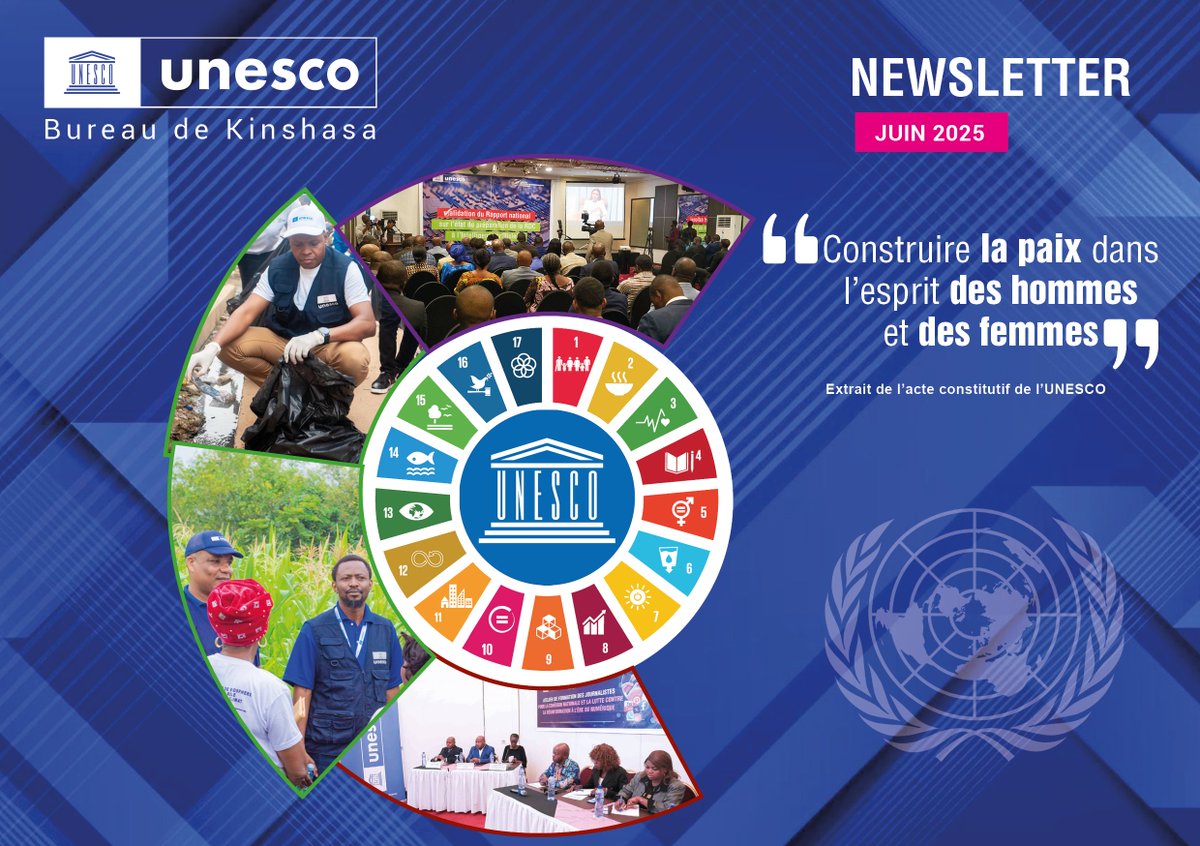 💡𝗟𝗲 𝗕𝘂𝗿𝗲𝗮𝘂 𝗱𝗲 𝗹'#𝗨𝗡𝗘𝗦𝗖𝗢 𝗮̀ #𝗞𝗶𝗻𝘀𝗵𝗮𝘀𝗮 partage avec vous la 𝗡𝗲𝘄𝘀𝗹𝗲𝘁𝘁𝗲𝗿 pour le mois de #Juin_2025.
📌Pour en savoir plus, cliquez 👉 bit.ly/unesconews6