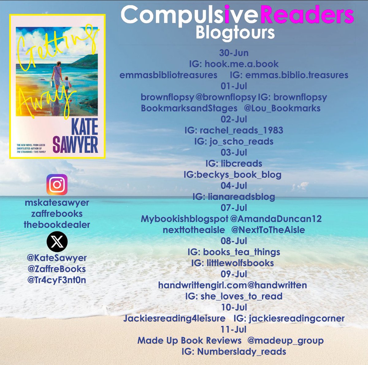 JoanneSchofiel1's tweet photo. My turn on the blogtour today for the brilliantly original #GettingAway by @KateSawyer
The perfect book to pack in your suitcase this summer ☀️ ☀️ ☀️
Full review: https://t.co/T7zNnc2Y8a https://t.co/57hFDL8PTZ