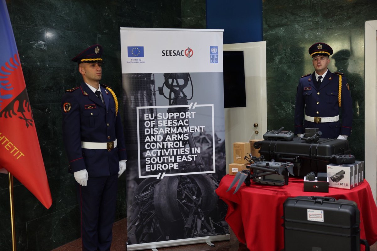 Safer streets, stronger borders👇

Albania’s Criminal &amp; Border Police are equipped with $1.1M worth of new specialized tools for better border &amp; in-land prevention of firearms related crime &amp; more advanced crime scene investigations.

Funded by the 🇪🇺 &amp; delivered by UNDP SEESAC🤝