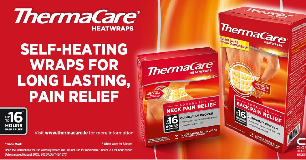 _ISCP_'s tweet image. ThermaCare Heatwraps are clinically proven to provide up to 16 hours of pain relief for lower back and hip pain, neck, shoulder and wrist pain.
See thermacare.ie
#PaidPromotion
