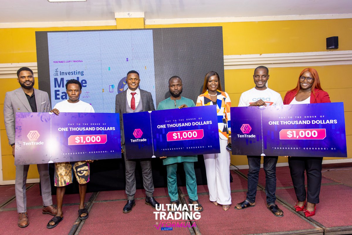 They didn’t just attend; they walked away with $1,000.

A big shoutout to our WINNERS for securing $1,000 at the just concluded Ultimate Trading Formula Seminar! 

Keep reaching for greatness with TenTrade. Invest in your success today!

Are you still watching and waiting on the