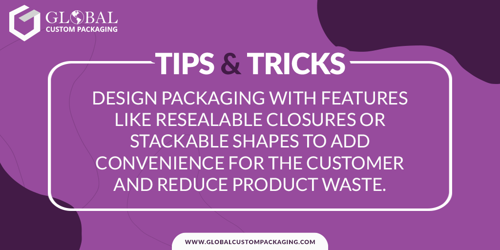 gcustompack's tweet image. Design packaging with features like resealable closures or stackable shapes to add convenience for the customer and reduce product waste.

Visit our website: bit.ly/3KsUWQM
Call: +1(425) 214-9690
.
.
.
.
.
#globalcustompackaging  #packagingdesign #SmallBusinessTips