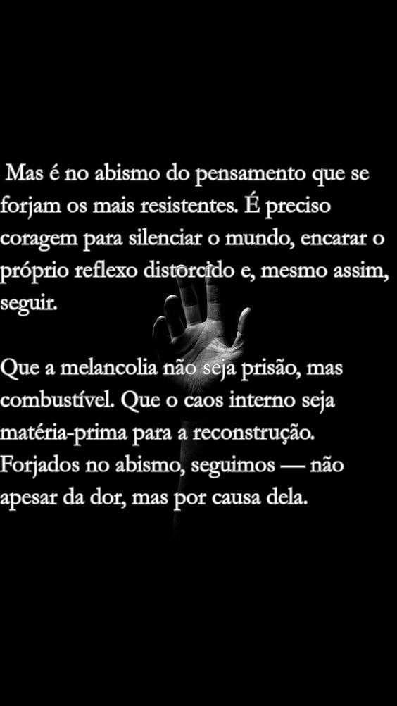 ForjadonoAbismo's tweet photo. A mente grita no silêncio.
Quem sobrevive ao próprio abismo, deixa de temer o mundo.
☠️ Crueldade Filosófica
#reflexão #mente #homemmoderno #caos #pensamentos https://t.co/UBE7xFg6eO