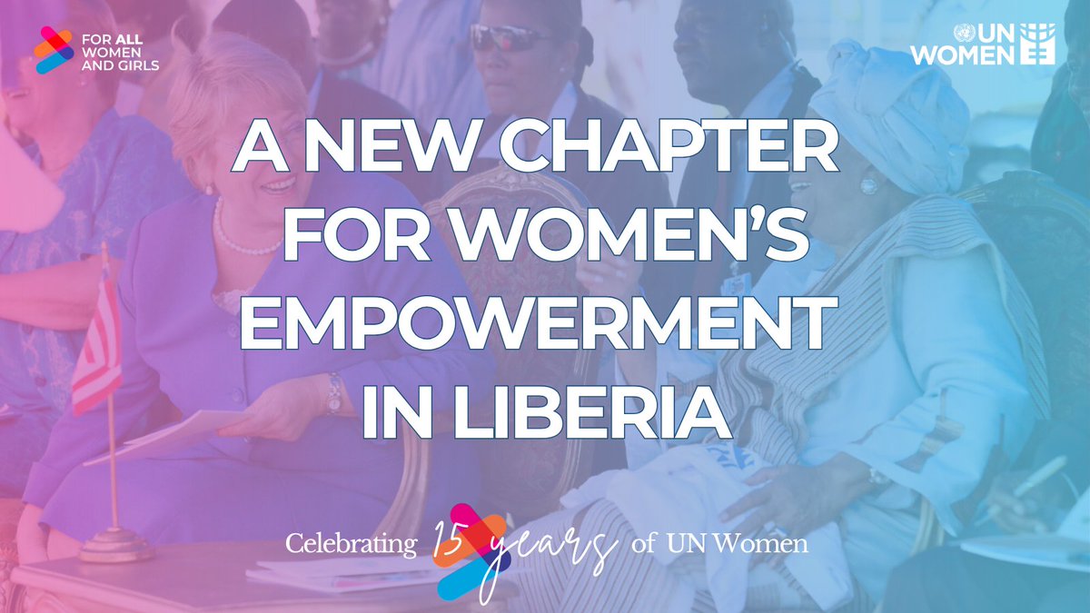 unwomenliberia's tweet photo. 🌈Celebrating 1⃣5⃣Years of Impact in Liberia ✨

In 2011, just months after UN Women was born, ED Michelle Bachelet visited 🇱🇷 to mark 100 years of #IWD—opening a new chapter for women’s empowerment in Liberia💪

#UNWomenAt15 #ForAllWomenAndGirls #Liberia https://t.co/N8KCxJIv7s
