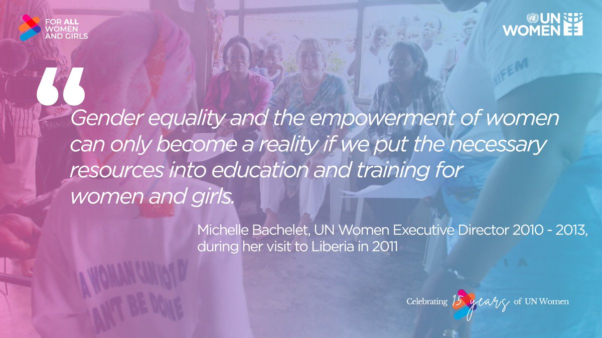 unwomenliberia's tweet photo. 🌈Celebrating 1⃣5⃣Years of Impact in Liberia ✨

In 2011, just months after UN Women was born, ED Michelle Bachelet visited 🇱🇷 to mark 100 years of #IWD—opening a new chapter for women’s empowerment in Liberia💪

#UNWomenAt15 #ForAllWomenAndGirls #Liberia https://t.co/N8KCxJIv7s
