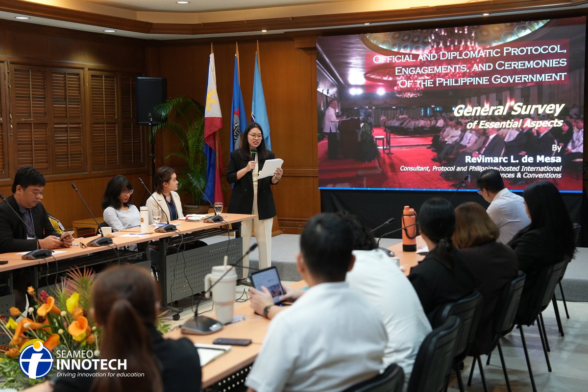 SEAMEOINNOTECH's tweet image. 𝗛𝗮𝗽𝗽𝗲𝗻𝗶𝗻𝗴 𝗡𝗼𝘄: 𝗝𝘂𝗹𝘆 𝟮–𝟰, 𝟮𝟬𝟮𝟱 – 𝗗𝗶𝗽𝗹𝗼𝗺𝗮𝘁𝗶𝗰 𝗣𝗿𝗼𝘁𝗼𝗰𝗼𝗹 𝗦𝗸𝗶𝗹𝗹𝘀 𝗘𝗻𝗵𝗮𝗻𝗰𝗲𝗺𝗲𝗻𝘁 𝗪𝗼𝗿𝗸𝘀𝗵𝗼𝗽 𝗳𝗼𝗿 𝗜𝗡𝗡𝗢𝗧𝗘𝗖𝗛 𝗦𝘁𝗮𝗳𝗳
#INNOTECH #DiplomaticProtocol #ProfessionalDevelopment