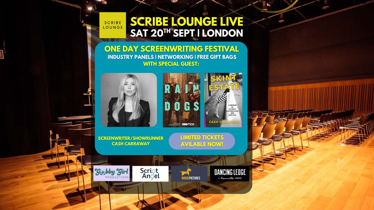 🎉 Exciting News! 🎉

We're delighted to confirm that screenwriter &amp; showrunner Cash Carraway will joining Scribe Lounge Live in London on Sat 20th Sept 2025! 💫

Have you got your ticket yet? Tell us in the comments if you're coming along!

Ticket info👇
community.scribelounge.com/c/scribe-loung…