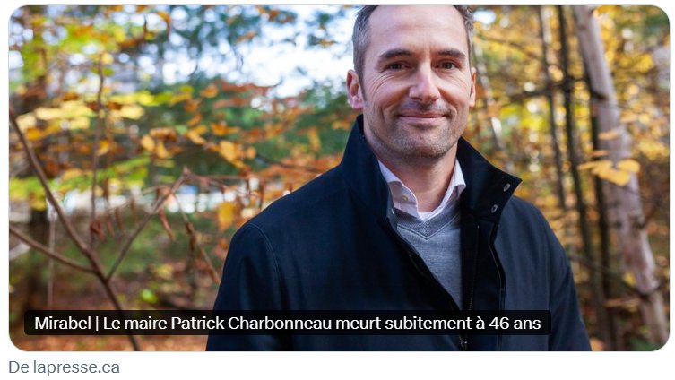 MondeAct's tweet photo. ⚰️🪦 Décédé de causes naturelles à 46 ans... 💉💉
#coïncidence #mortsubite #polqc https://t.co/DQBK6bn9zY