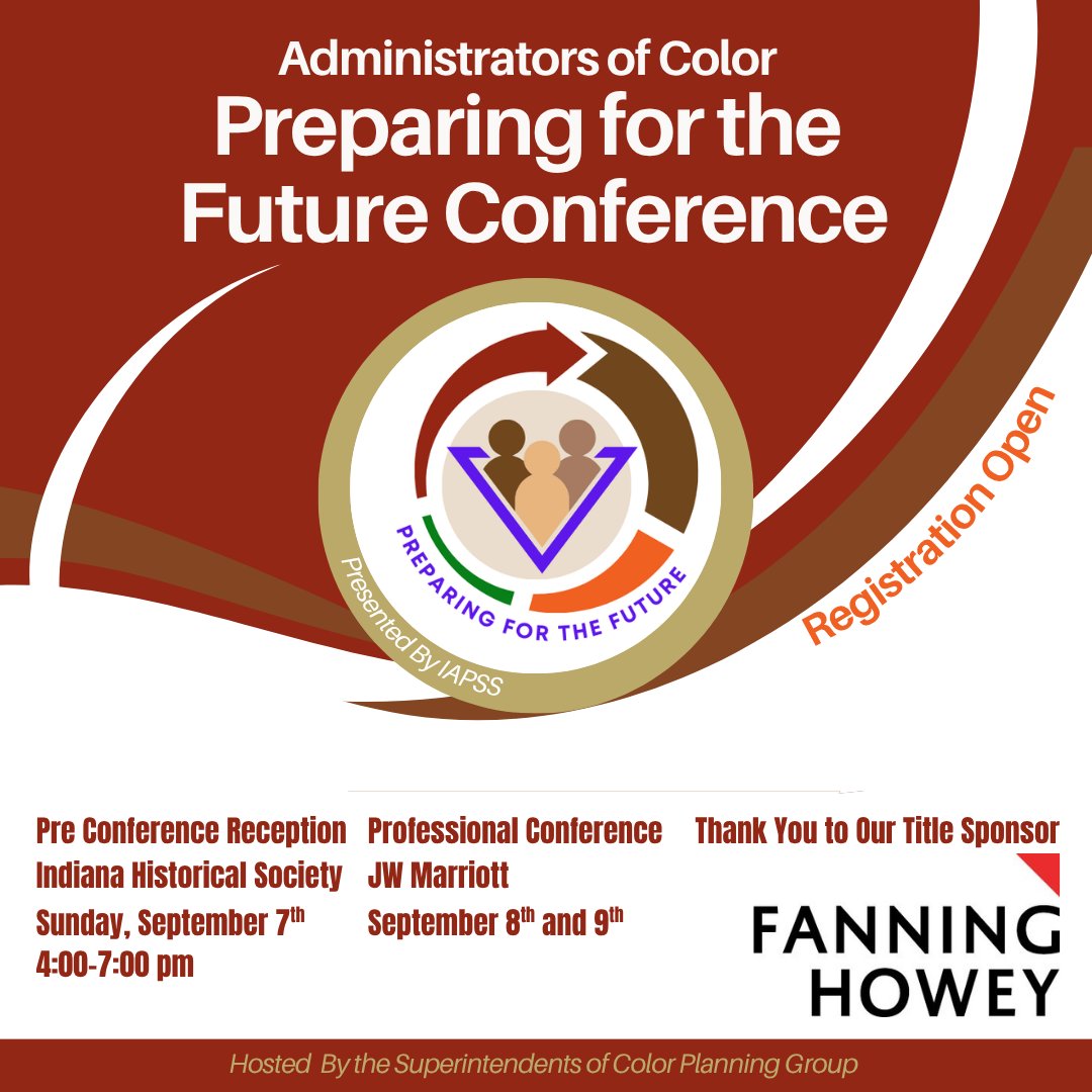 IAPSS_ORG's tweet image. Administrators of Color -Preparing for the future conference registration is open! This conference is designed for aspiring minority leaders/current district administrators committed to fostering leadership reflective of our communities. Reserve your spot! shorturl.at/BSLIi