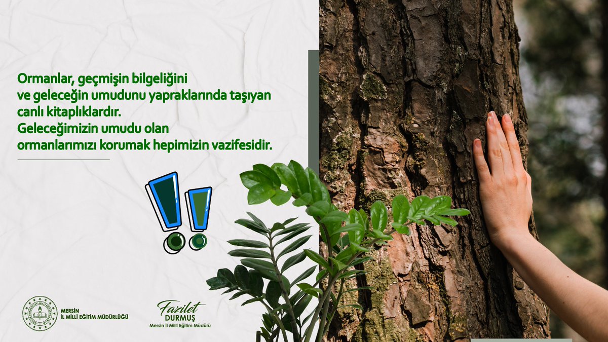 Mersin İl Millî Eğitim Müdürlüğü (@mersinmem) on Twitter photo 🌿Her ağaca çok iyi davranın. Sanki dünyadaki son ağaçmış gibi...
<a href="/tcmeb/">Millî Eğitim Bakanlığı</a>
<a href="/Yusuf__Tekin/">Yusuf Tekin</a>
<a href="/MersinValiligi/">Mersin Valiliği</a>
<a href="/valiatillatoros/">Atilla Toros</a>
<a href="/fazilet_durmus/">Fazilet Öğretmen 🇹🇷</a>
#Mersin
#ağaç
#orman
#ormanlarımızıkoruyalım 🌿Her ağaca çok iyi davranın. Sanki dünyadaki son ağaçmış gibi...
<a href="/tcmeb/">Millî Eğitim Bakanlığı</a>
<a href="/Yusuf__Tekin/">Yusuf Tekin</a>
<a href="/MersinValiligi/">Mersin Valiliği</a>
<a href="/valiatillatoros/">Atilla Toros</a>
<a href="/fazilet_durmus/">Fazilet Öğretmen 🇹🇷</a>
#Mersin
#ağaç
#orman
#ormanlarımızıkoruyalım