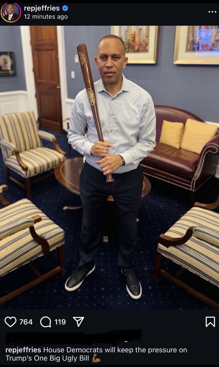 22Lamb22's tweet image. Imagine if a Republican posted a photo like this.
I can only imagine the outrage that the democrats would have. I guess because it’s Hakeem Jeffries, it’s ok.