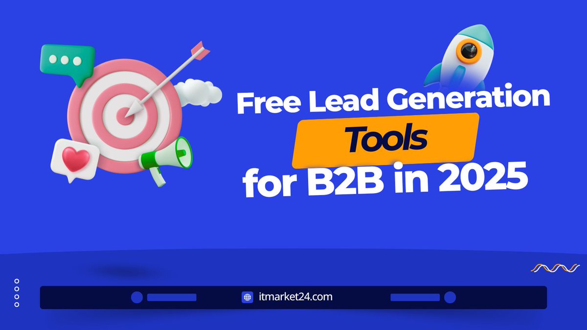 it_market2024's tweet photo. 🚀 Best Free Lead Generation Tools for B2B in 2025 📷 Read the full post: https://t.co/zZoZKI16Xx

#B2BMarketing #LeadGeneration #FreeMarketingTools #GrowthHacking #MarketingStrategy #DigitalMarketing #B2BLeads #StartupTools #MarketingTips #LinkedInArticles #itmarket24 https://t.co/Gt5I0PkrbO
