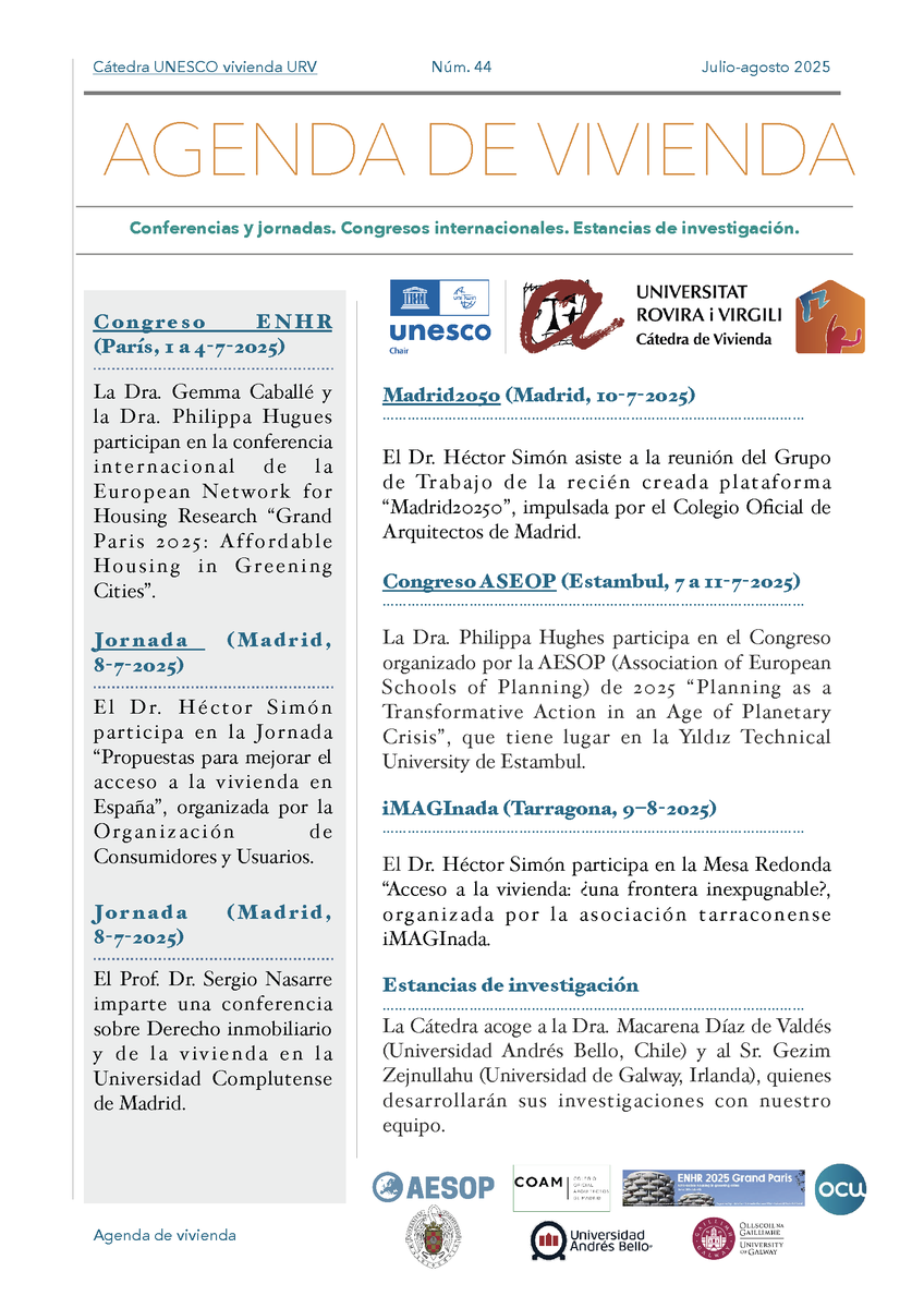 Hector Simon Moreno (@hectorsm_urv) on Twitter photo Ya está disponible la Agenda de #vivienda de la
<a href="/housingchairurv/">Cátedra UNESCO de Vivienda</a> para los meses de julio y agosto de 2025. <a href="/cienciaURV/">ComCiència URV</a>. Puede descargarse en: housing.urv.cat/agenda/ Ya está disponible la Agenda de #vivienda de la
<a href="/housingchairurv/">Cátedra UNESCO de Vivienda</a> para los meses de julio y agosto de 2025. <a href="/cienciaURV/">ComCiència URV</a>. Puede descargarse en: housing.urv.cat/agenda/