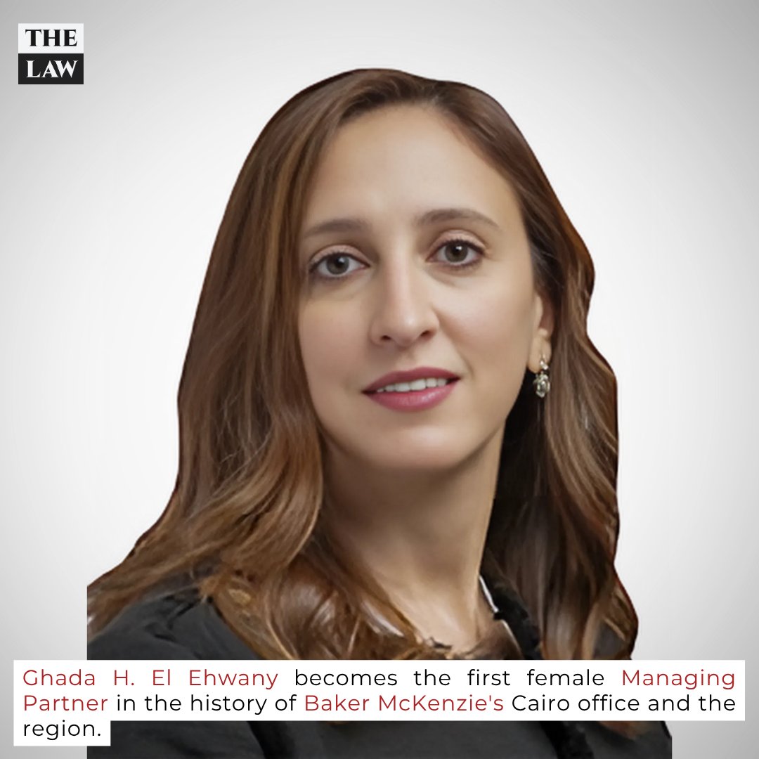 TheLaw_LLC's tweet photo. Cairo, Egypt - 1 July 2025

Ghada H. El Ehwany has been appointed as the Managing Partner of Baker McKenzie Cairo - Helmy, Hamza &amp; Partners Cairo office. https://t.co/jfak91sQO5