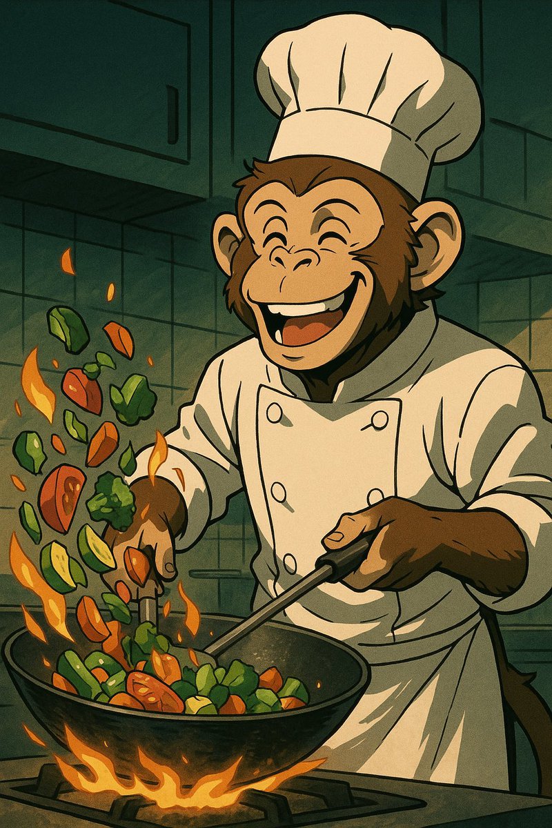 iam_Najjj's tweet photo. 📉 Market’s doing the cha-cha… one step up, three steps back.
Traders crying in their portfolios.

But $CMKY?
Still tossing bananas in the wok. 🍌🔥

We feast in famine.
We sauté in stress.
Monkey stays hungry. Monkey stays chef’d.
#CookingMonkey #CryptoKitchen https://t.co/cJjEEsF2Ae