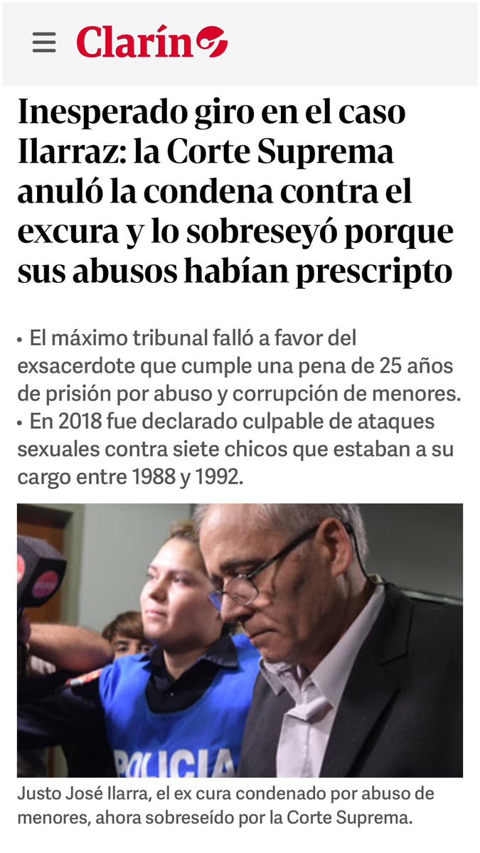 CFKArgentina's tweet image. En el año 2024 nuestro papa Francisco lo expulsó de la Iglesia.
Ayer, por unanimidad, la Corte Suprema de Rosatti, Lorenzetti y Rosenkrantz anuló su condena de 25 años de prisión y lo sobreseyó
SIN PALABRAS.