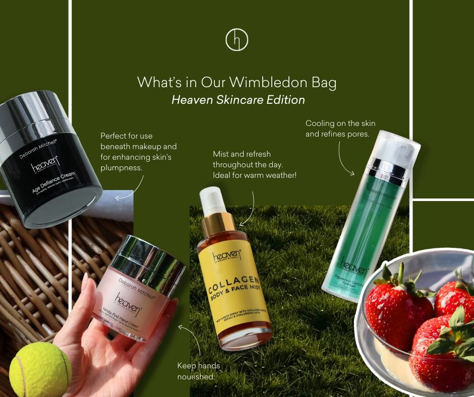 🎾 What’s in our Wimbledon bag?

Only the essentials! Luxury skincare that serves glow, hydration, and nourishment all day long. ✨

#HeavenSkincare #Wimbledon #GlowingSkin