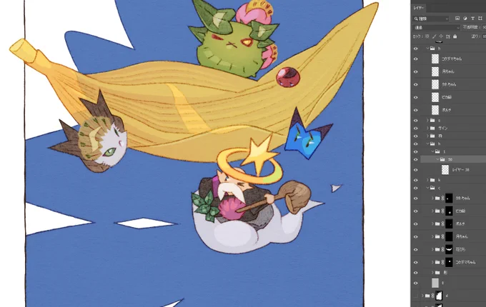 今日は塗り!シンプルな絵だけど意外に過去こんな絵はなかったかも～??