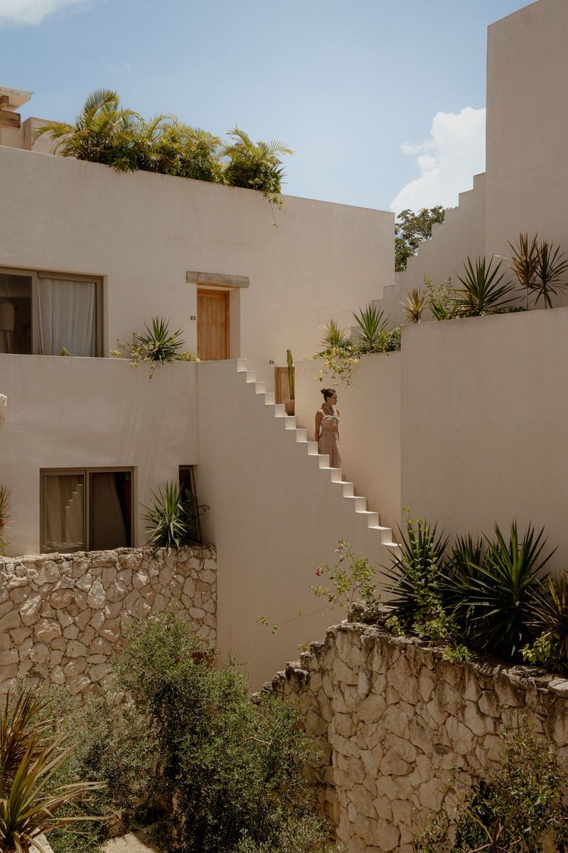 Architizer's tweet photo. #ProjectOfTheDay: Hacienda Wabi by RA! Arquitectos

With overgrown terraces and staggered forms, the project embraces the ruin aesthetics rooted in the area's historic architecture.

📍Tulum, Mexico #ArchitizerAwards
Details: https://t.co/kZeREin77R https://t.co/61L4jDHFnA