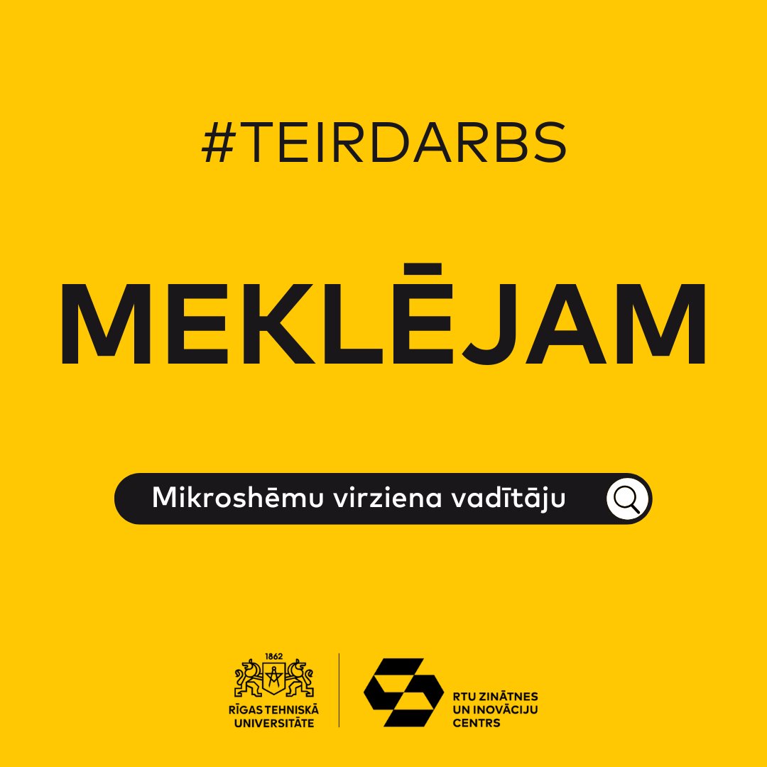 🕵️ Meklējam inovāciju entuziastu darbam ar mikroshēmu un pusvadītāju virziena attīstību <a href="/RTU_LV/">RTU</a>. 

👉Ja Tev ir atbilstoša izglītība un pieredze sadarbības veidošanā ar industriju, piesakies: ej.uz/jkkg

#teirdarbs