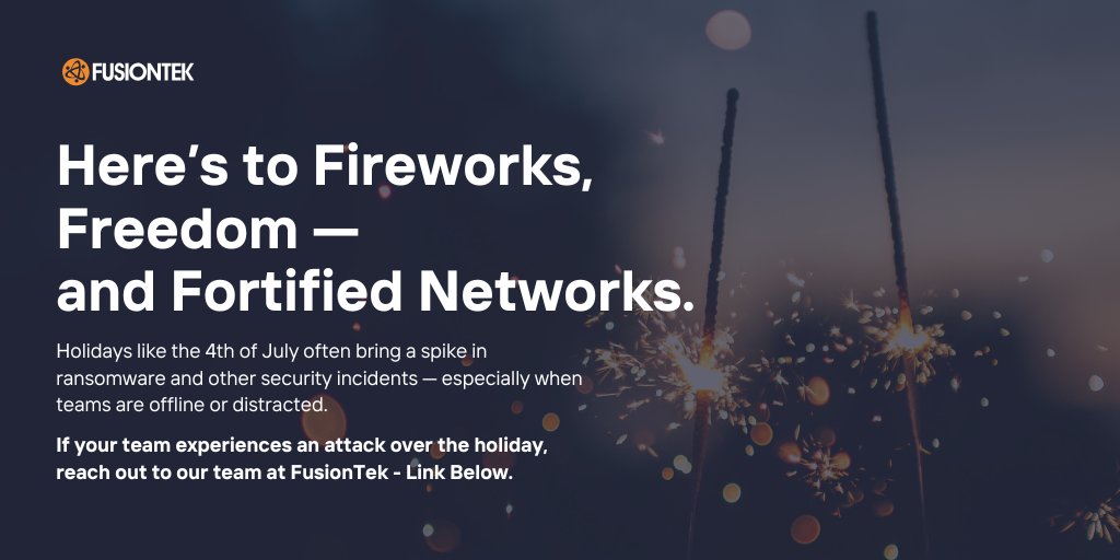 Fusiontek's tweet photo. A single click on a malicious email or an unmonitored alert can quickly escalate. If something doesn’t feel right this weekend — don’t wait. 

Contact Our Team:  https://t.co/efCycurilp

#IncidentResponse #FusionTekIR #MSPProtection #CyberReadiness https://t.co/RuAq38MOnB