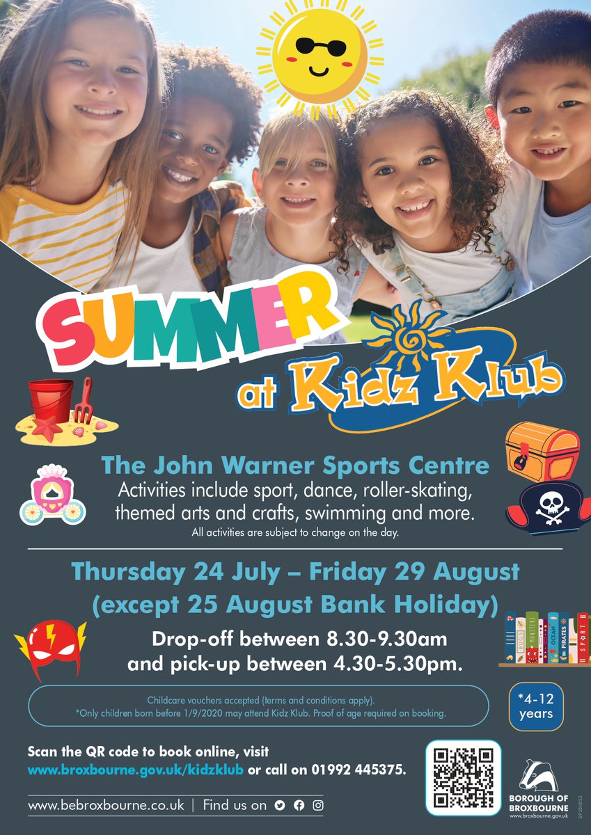 ☀️ Summer Kidz Klub! ☀️

Your kids can enjoy a summer of fun at Kidz Klub with sports, games, arts and crafts more! 

📍 John Warner Sports Centre, Hoddesdon

Learn more and book your space here: ow.ly/vjw750Wjw9W