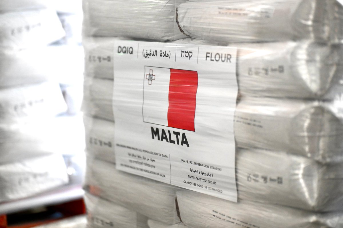 As #Malta sends 250 tonnes of flour to #Gaza, we stand firm in our belief that hunger must never be a weapon of war.

In the past five years, Malta has contributed over €1.1 million in aid to the Palestinian people, with €350,000 this year alone.

This as we continue to call