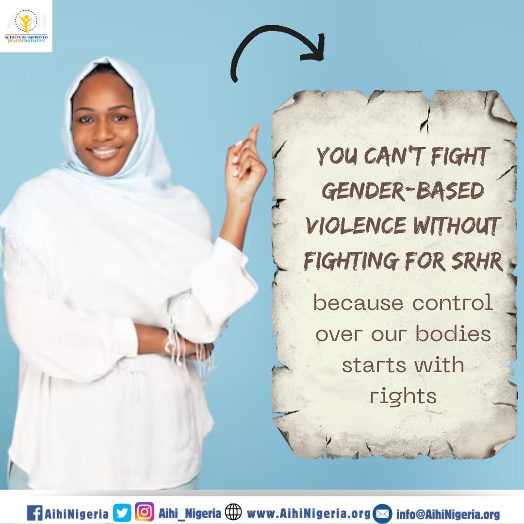 Speak up. Educate others. Demand access to SRHR for all.
Share this message and be part of the change.

#SRHRForSafety #EndGBV #BodilyAutonomyNow #AIHICommunityCare #AIHIAdvocacy #AIHINigeria #RightsNotSilence #HealthIsHumanRight