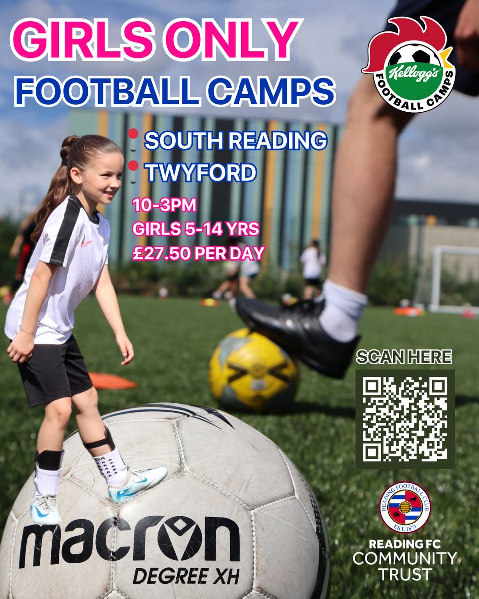 It's not too late to join our girls-only football camps for an exciting experience filled with fun games and activities⚽️ Enjoy spending time with other like-minded children and make new friends🙌 Don't miss out—book now using the link! 🔗…ng-fc-community-trust.classforkids.io/camps🔗