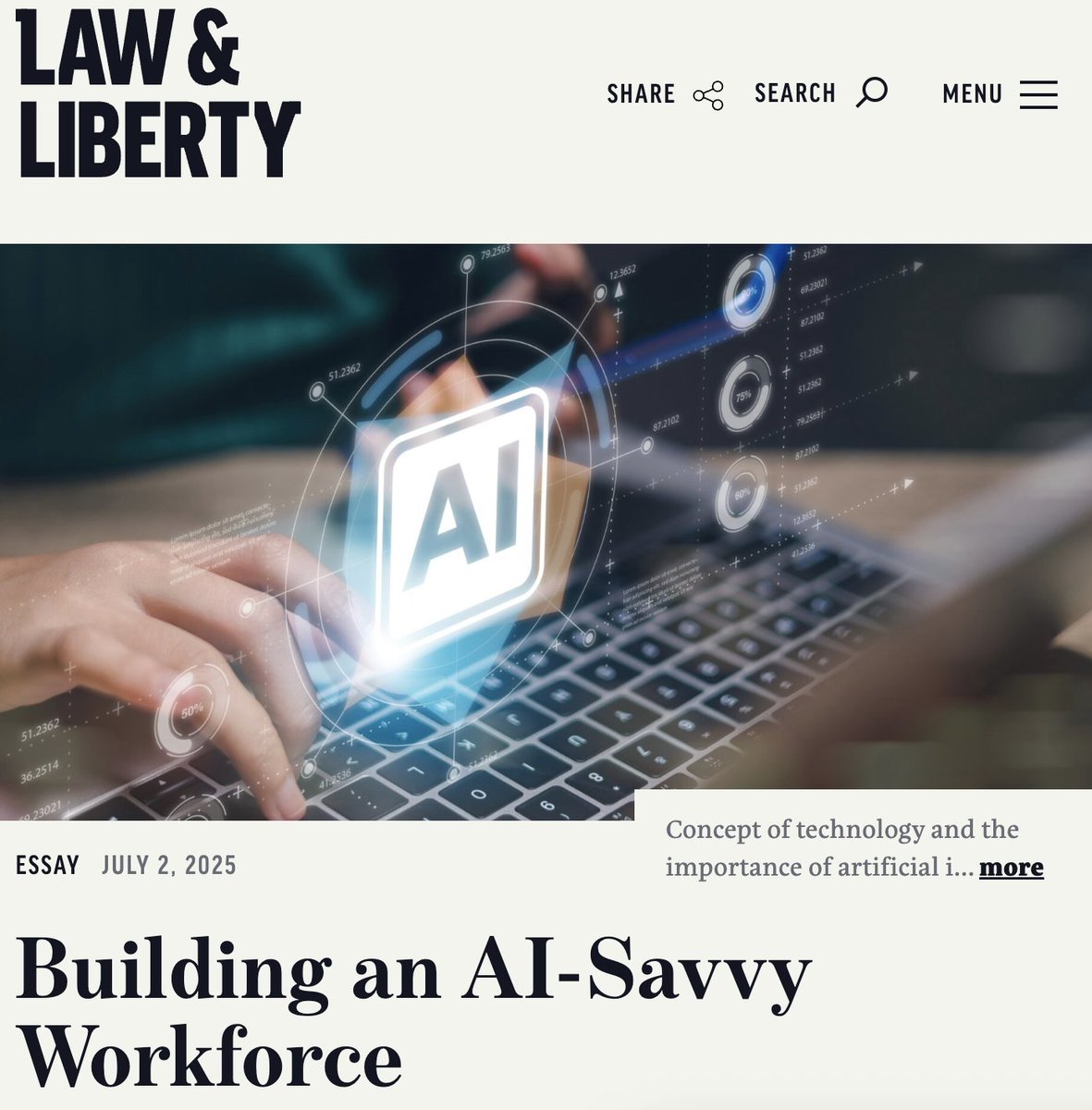 We must abandon the illusion that yesterday’s methods or tomorrow’s specific tools offer lasting solutions.

Legal education (and all professional education for that matter) is in need of drastic reform. 

My latest <a href="/LawLiberty/">Law & Liberty</a> piece outlines some guiding principles: