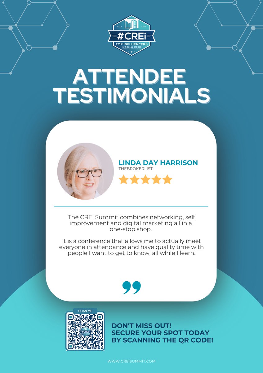 creisummit's tweet image. CREi Summit provides a unique blend of professional growth, meaningful networking, and hands-on learning. Read below to see what @dayharrison of @theBrokerList thinks about us.
Join us! creisummit.com Sept 10-12 | Palm Desert, CA