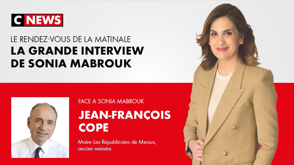CNEWS Les OFF (@cnewslesoff) on Twitter photo ⏰#𝗟𝗮𝗚𝗿𝗮𝗻𝗱𝗲𝗜𝗧𝗪 de 𝗦𝗢𝗡𝗜𝗔 𝗠𝗔𝗕𝗥𝗢𝗨𝗞, votre rendez-vous quotidien de #LaMatinale <a href="/CNEWS/">CNEWS</a> <a href="/Europe1/">Europe 1</a> à 𝟴𝗛𝟭𝟬
<a href="/jf_cope/">Jean-François Copé</a>, maire <a href="/lesRepublicains/">les Républicains</a> de Meaux, ancien ministre, sera l'invité de <a href="/SoMabrouk/">Mabrouk Sonia</a>, ce jeudi 3 juillet ⏰#𝗟𝗮𝗚𝗿𝗮𝗻𝗱𝗲𝗜𝗧𝗪 de 𝗦𝗢𝗡𝗜𝗔 𝗠𝗔𝗕𝗥𝗢𝗨𝗞, votre rendez-vous quotidien de #LaMatinale <a href="/CNEWS/">CNEWS</a> <a href="/Europe1/">Europe 1</a> à 𝟴𝗛𝟭𝟬
<a href="/jf_cope/">Jean-François Copé</a>, maire <a href="/lesRepublicains/">les Républicains</a> de Meaux, ancien ministre, sera l'invité de <a href="/SoMabrouk/">Mabrouk Sonia</a>, ce jeudi 3 juillet