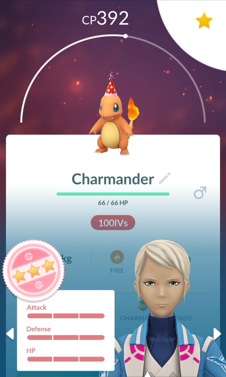 Cobhtrainer's tweet photo. 🔥 I just scored a Hundo Party Hat Charmander in #PokemonGO’s 9th Anniversary! Let’s GOflex this little legend! 🔥 #HundoHype #PokemonGO https://t.co/4oljwkeyGv