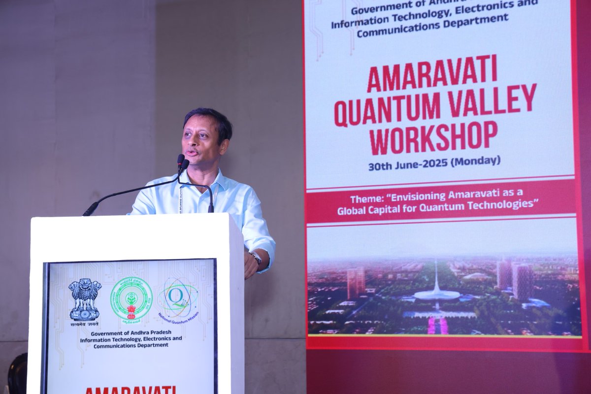 ArindamPhysics's tweet image. It was exciting to participate at the Amaravati Quantum Valley workshop. Commendable initiative of @AndhraPradeshCM under the leadership of Shri N Chandrababu Naidu @ncbn to have a state-of-the-art quantum computing facility in Amaravati.