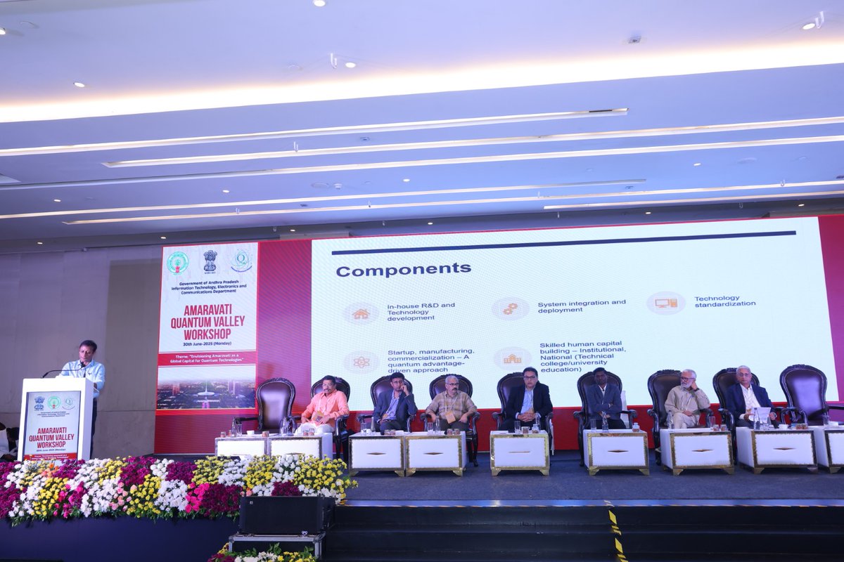 ArindamPhysics's tweet image. It was exciting to participate at the Amaravati Quantum Valley workshop. Commendable initiative of @AndhraPradeshCM under the leadership of Shri N Chandrababu Naidu @ncbn to have a state-of-the-art quantum computing facility in Amaravati.