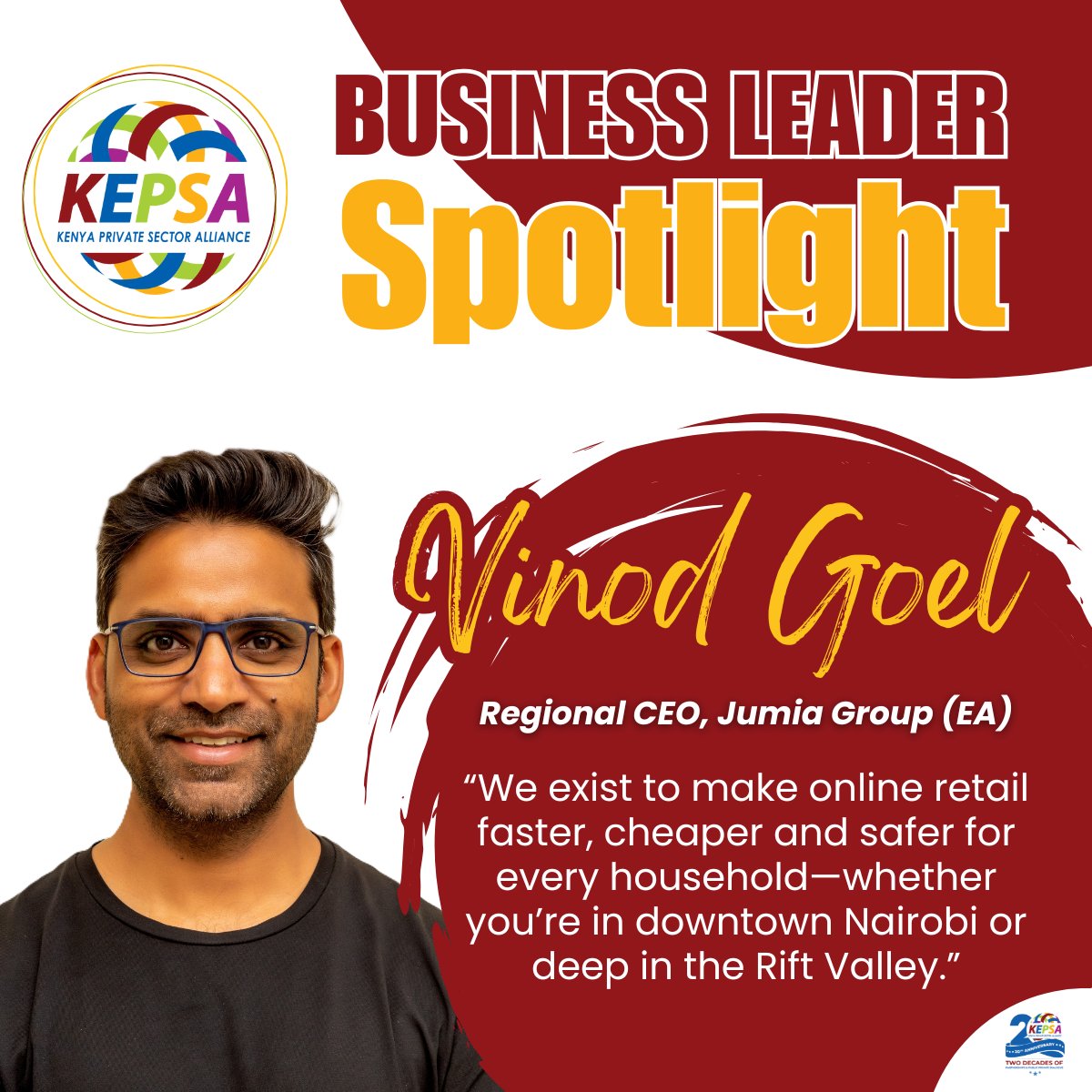 <a href="/Jumia_Group/">Jumia Group</a> East Africa under <a href="/V1nodGoel/">Vinod</a>  leadership is not just doing e-commerce, it's digitally connecting the region, one household &amp; MSME at a time

Explore further here; kepsa.or.ke/kepsanews/conn… 

#businessleaderspotlight