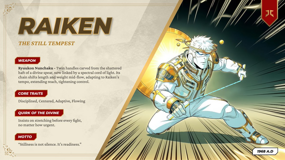 Flinching is not an option 🧘‍♂️

Raiken, The Still Tempest
(#8685)

Muscles coiled like proverbs 💪
Focus sharp enough to split hesitation.


Form flows through him, not around him.

Precision enters the Pantheon 🎯

↓