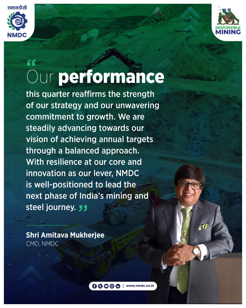 Shri Amitava Mukherjee, CMD, NMDC, highlighted June’s performance as a strong testament to the company’s consistent execution and future-readiness. With operational strategies seamlessly aligning with long-term goals, NMDC continues to showcase resilience, innovation, and