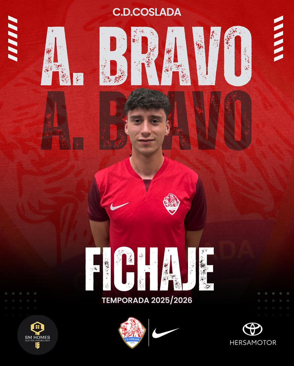 CD COSLADA ⚽️ (@cd_coslada) on Twitter photo ✍🏻 ¡ADRIÁN BRAVO SE SUMA A LA FAMILIA DEL CD COSLADA!
Añadimos más dinamita 🧨🧨🧨 ofensiva para los 🦁🦁🦁 de <a href="/cordito10/">Carlos</a> con el FICHAJE del delantero procedente del <a href="/CDCanillas/">CD Canillas</a>, cuya faceta goleadora ⚽ ya conocen en <a href="/AdTorrejoncf/">A.D. TORREJON C.F.</a>, <a href="/ADArgandaCF/">AD Arganda CF</a> y <a href="/alameda_ef/">Alameda de Osuna EF</a>
¡BIENVENIDO! ♥️💪🏻 ✍🏻 ¡ADRIÁN BRAVO SE SUMA A LA FAMILIA DEL CD COSLADA!
Añadimos más dinamita 🧨🧨🧨 ofensiva para los 🦁🦁🦁 de <a href="/cordito10/">Carlos</a> con el FICHAJE del delantero procedente del <a href="/CDCanillas/">CD Canillas</a>, cuya faceta goleadora ⚽ ya conocen en <a href="/AdTorrejoncf/">A.D. TORREJON C.F.</a>, <a href="/ADArgandaCF/">AD Arganda CF</a> y <a href="/alameda_ef/">Alameda de Osuna EF</a>
¡BIENVENIDO! ♥️💪🏻