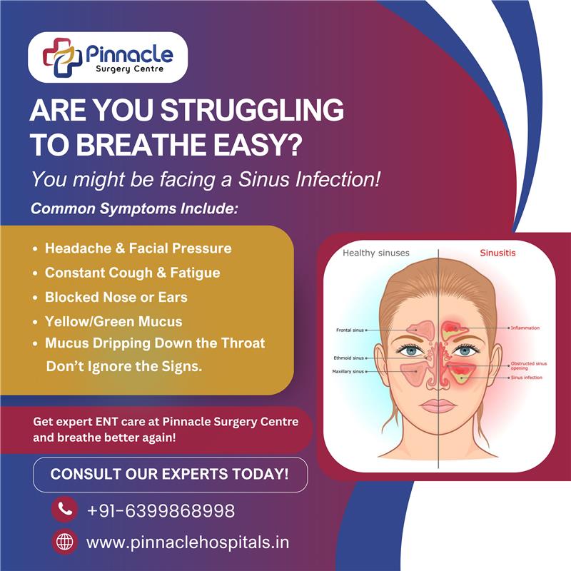 SurgeryPinnacle's tweet photo. Think it’s just a seasonal cold? ❌

It could be Sinusitis.

…it’s time to consult an expert ENT.

📲 Book your checkup today at Pinnacle Surgery Centre
📞 +91-6399868898 | 🌐 https://t.co/a3eY2AJlDA

#ENTAwareness #SinusInfection #HealthAlert #PinnacleSurgeryCentre https://t.co/zJQAUAy1IT