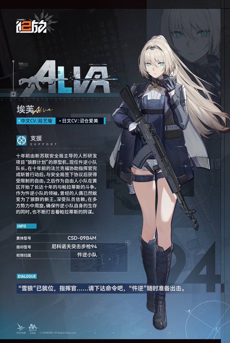 GFL2 CN News: Name: Alva Class: Support Frame ID: CSD-09B4M