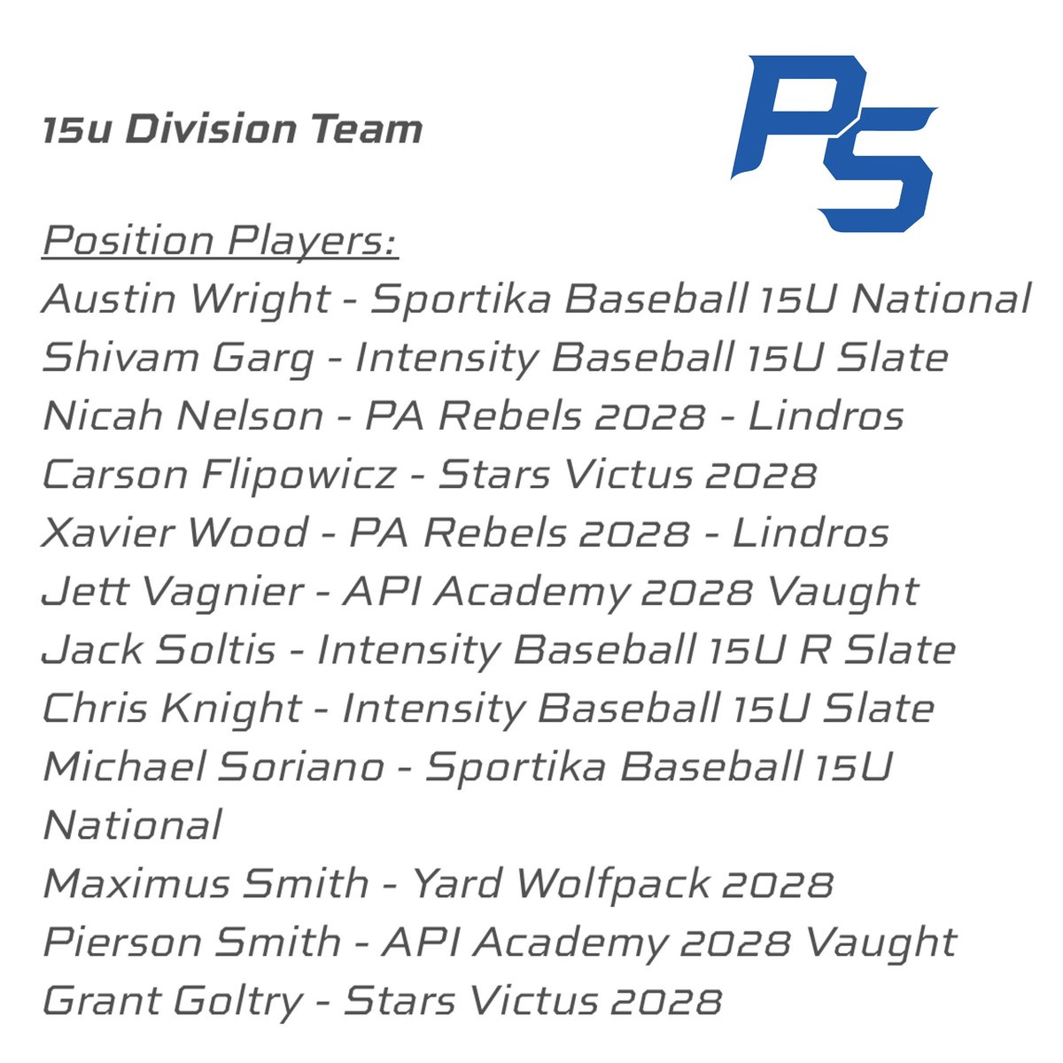 Chris Knight 2028 (@chrisknight2028) on Twitter photo Thank you ๐๐ฝ <a href="/PSBaseballinc/">Prospect Select</a> for the All Tournament Team selection in Prospect Select World Series in Maryland โข June 2025 โญ๏ธ <a href="/PSBaseballinc/">Prospect Select</a> <a href="/PG_Scouting/">Perfect Game Scout</a> <a href="/PrepBaseballNJ/">Prep Baseball New Jersey</a> #prospectselect #classof2028 <a href="/intensityball/">Intensity Baseball</a> <a href="/JoeLitterio/">Joe Litterio</a> <a href="/kslate40/">Kyle Slate</a> Thank you ๐๐ฝ <a href="/PSBaseballinc/">Prospect Select</a> for the All Tournament Team selection in Prospect Select World Series in Maryland โข June 2025 โญ๏ธ <a href="/PSBaseballinc/">Prospect Select</a> <a href="/PG_Scouting/">Perfect Game Scout</a> <a href="/PrepBaseballNJ/">Prep Baseball New Jersey</a> #prospectselect #classof2028 <a href="/intensityball/">Intensity Baseball</a> <a href="/JoeLitterio/">Joe Litterio</a> <a href="/kslate40/">Kyle Slate</a>