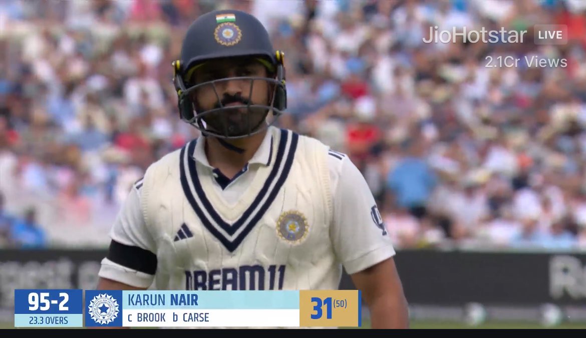 AnkitDevnathIF's tweet image. 0, 20, 31

Not a good comeback for Karun Nair
(So far)

#ENGvIND | #karunnair | #2test