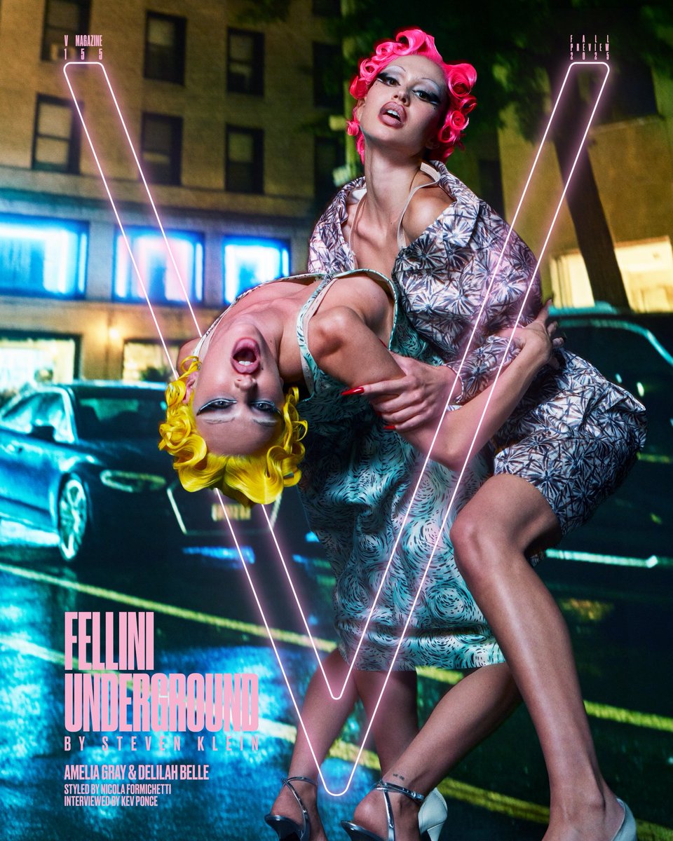 Presenting the next cover stars in our V155 Fall Preview 2025 print + digital cover series: Amelia Gray and Delilah Belle.

In their first-ever joint cover shoot, the sisters joined forces for the transformative lens of Steven Klein, fully fashioned by Nicola Formichetti and
