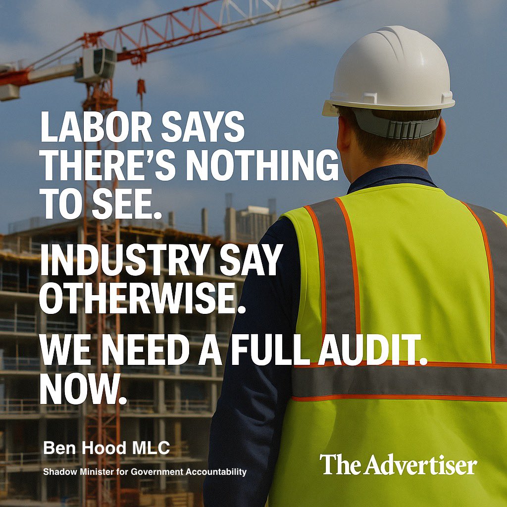 Labor says there’s nothing to see. Industry say otherwise. Union delegates running sites, locals locked out, and subcontractors funnelling SA taxpayer dollars interstate. We need a full audit. Now.

adelaidenow.com.au/news/south-aus…